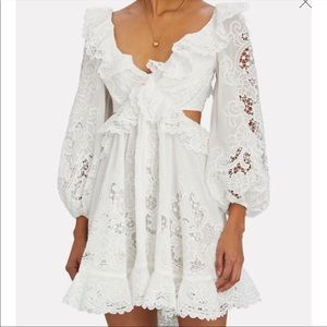 Zimmermann Brighton Cutout Mini Dress in White size 0